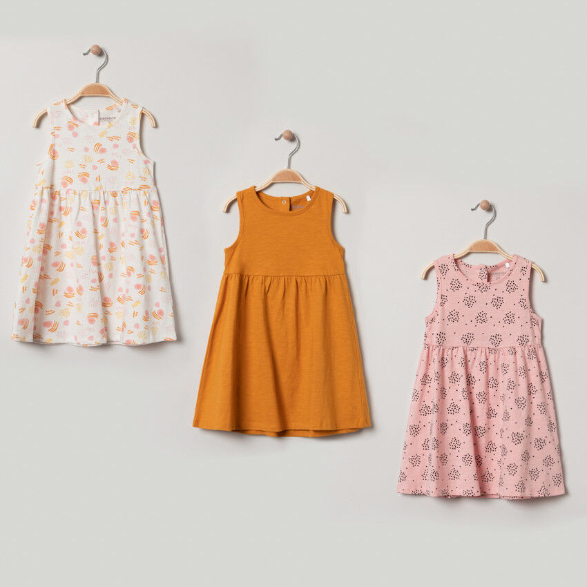 Lot de 3 robes sans manches pour fille unies / imprimées Orchestra FR