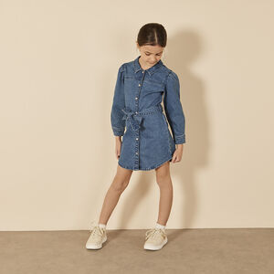 Robe effet jean avec ceinture amovible pour fille 