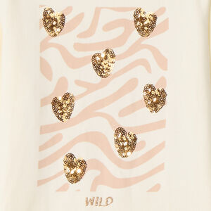 T-shirt manches longues avec sequins fantaisie pour fille  