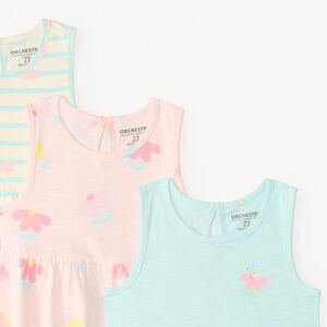 Lot de 3 robes débardeurs motifs fleuris pour bébé fille 