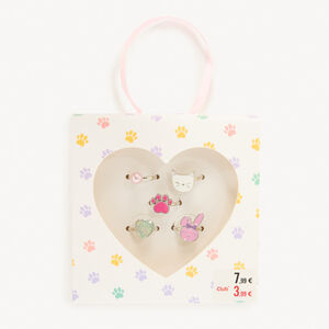 Lot de 5 bagues fantaisie animaux pour fille 