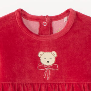 Dors-bien bébé fille 2 en 1 en velours motif ours 