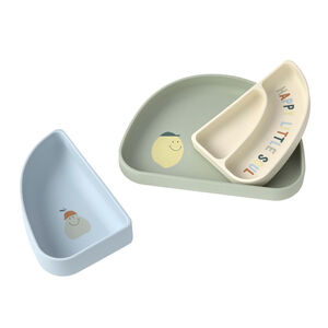 Silicone Section Assiettes Happy Fruits Lemon 3pcs 