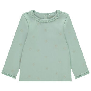 T-shirt manches longues maille côte et print fantaisie pour bébé fille 