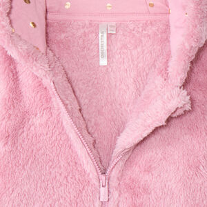 Gilet polaire en sherpa uni avec capuche pour bébé fille 