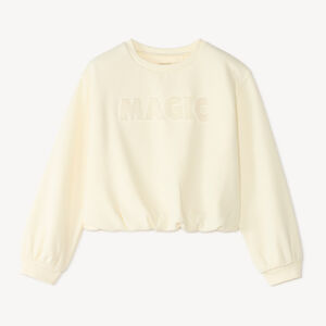 Sweat fille en molleton base élastiquée broderie à strass 