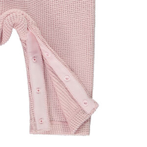 Combinaison longue uni rose avec col fantaisie pour bébé fille 