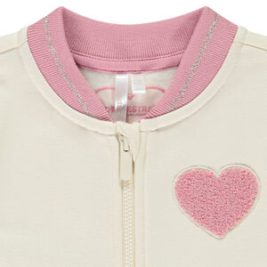 Veste en molleton bicolore Teddy avec badge effet bouclette pour bébé fille 