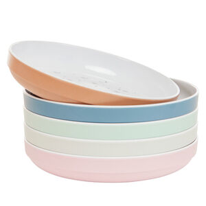 Assiette en mélamine imprimé cœurs bleu 