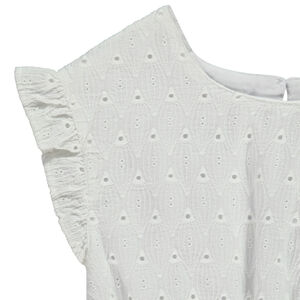 Combishort en broderie anglaise avec taille ajourée pour fille 