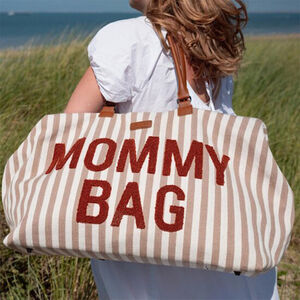 Sac à langer Mommy Bag Rayures Nude Terracotta 