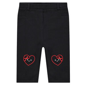 Corsaire uni avec coeurs brodés et noeuds 