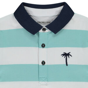 Polo manches courtes rayé broderie palmier pour garçon 