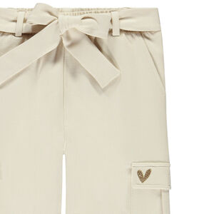 Pantalon de jogging uni avec ceinture à nouer pour fille  