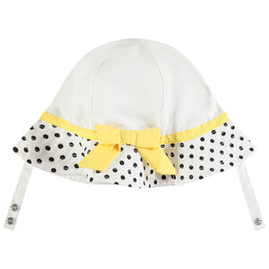 Charlotte en coton à pois et noeud jaune 