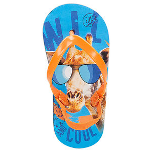 Tongs avec girafe printée et lanière élastiquée 