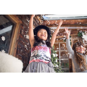 Borsalino en sherpa à sequins roses 