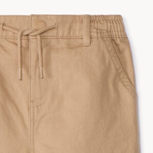 Pantalon uni en toile avec taille élastiquée garçon 