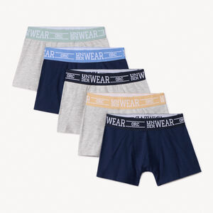 Lot de 5 boxers unis pour garçon 