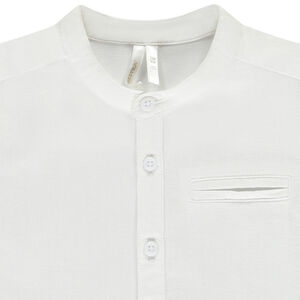 Chemise manches courtes unie à col mao pour bébé garçon 