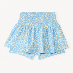 Jupe-short avec taille smockée imprimé fleuri pour fille 