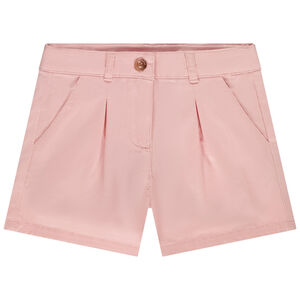 Short en twill uni effet pince pour fille 
