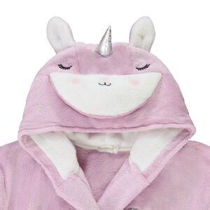 Robe de chambre à capuche licorne en sherpa pour fille 
