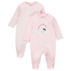 Lot de 2 dors-bien en coton bio à nuages imprimés 