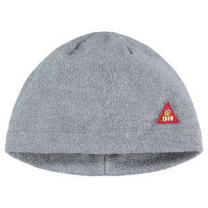 Bonnet de ski en micropolaire avec badge en gomme 