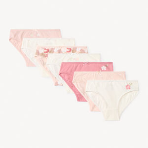 Lot de 7 culottes motifs cœurs/fleurs pour fille 