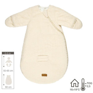 Gigoteuse manches amovibles avec moufles - Teddy - Ecru - 60cm 