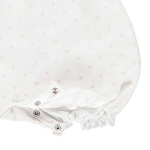 Combishort sans manches imprimé pois à nœuds pour bébé fille 