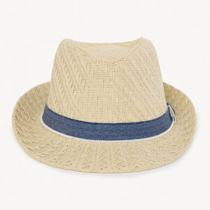 Chapeau trilby en paille avec galon pour bébé garçon 