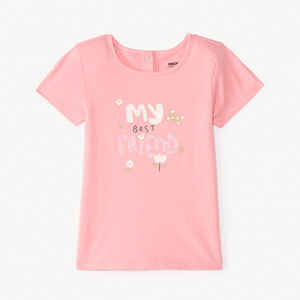 T-shirt manches courtes print pailleté fantaisie pour bébé fille 