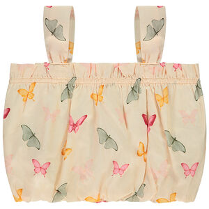 Crop top effet boule imprimé papillons pour fille 