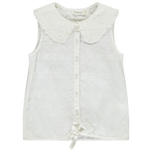 Chemisier en broderie anglaise col claudine pour fille 