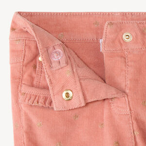 Pantalon slim en velours bébé fille imprimé fantaisie 