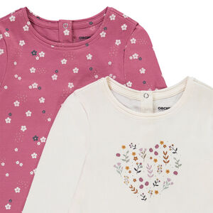 Lot de 4 t-shirts manches longues en coton pour bébé fille  