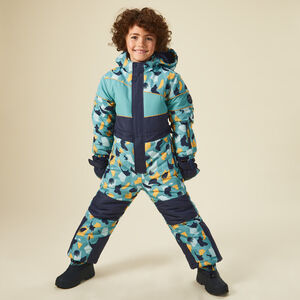 Combinaison ski enfant ensemble salopette et manteau à col fourrure - Opti  Ski