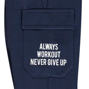 Jogging molleton à poches et message printé pour garçon 