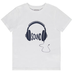 T-shirt manches courtes avec print casque de musique pour garçon 