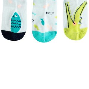 Lot de 3 paires de chaussettes courtes contrastées à renfort 