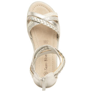 Sandales argentées avec brides tressées et zip arrière pour fille 