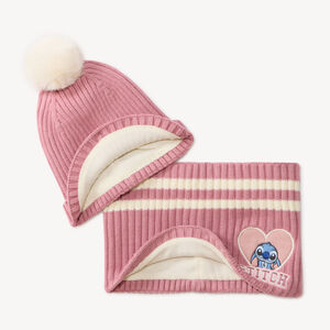 Ensemble bonnet et snood en tricot Stitch Disney fille 