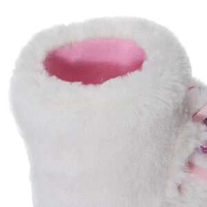 Chaussons brodés en fausse fourrure forme bottines 