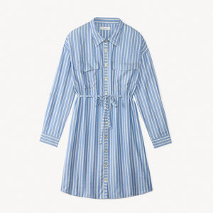 Robe chemise manches longues à nouer pour femme 