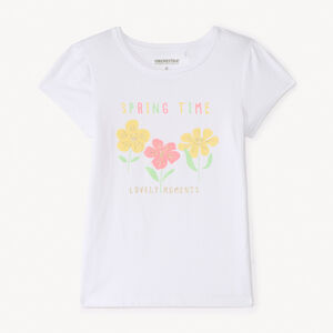T-shirt manches courtes print fantaisie pailletées pour fille 