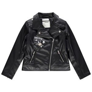 Perfecto effet cuir à détails brodés et doublure sherpa pour enfant fille  