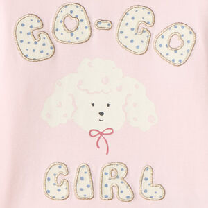 T-shirt manches longues bébé fille motif caniche 