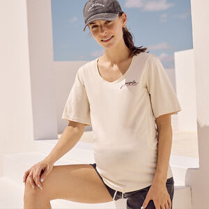 T-shirt manches courtes d'allaitement printé 